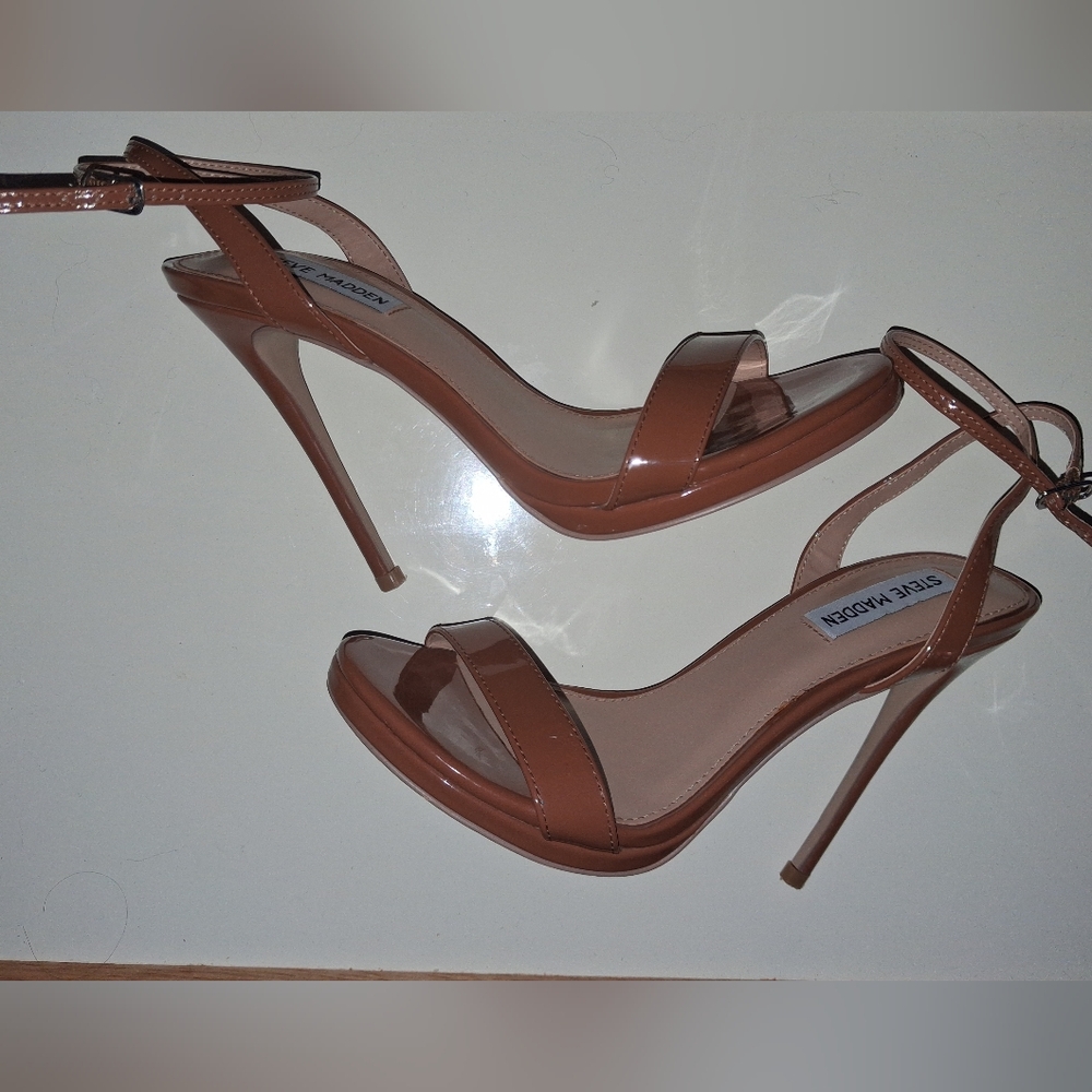 Steve Madden Aurora Brown Patent Stiletto Heels Womens Size 7M
